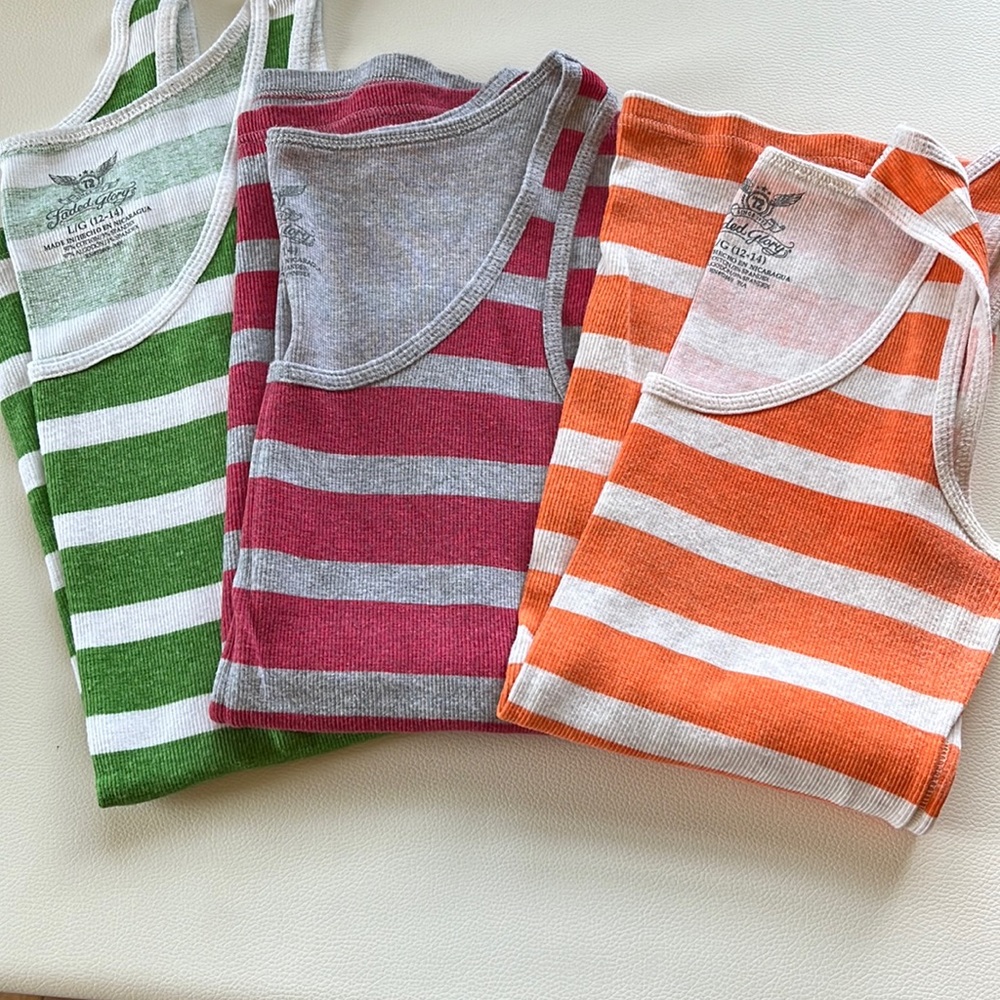 3 striped tank tops